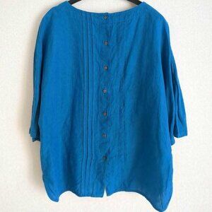 Suchie Linen Pintuck Blouse Linen Blouse